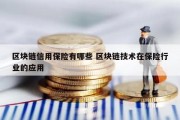 区块链信用保险有哪些 区块链技术在保险行业的应用