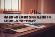 湖南省区块链公共服务 湖南省是全国首个发布区块链三年行动计划的省份