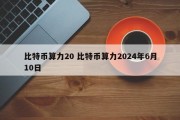 比特币算力20 比特币算力2024年6月10日