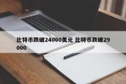 比特币跌破24000美元 比特币跌破29000