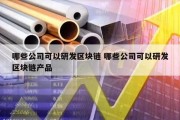 哪些公司可以研发区块链 哪些公司可以研发区块链产品