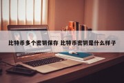 比特币多个密钥保存 比特币密钥是什么样子
