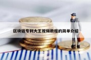 区块链专利大王视频教程的简单介绍