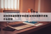 比特币和虚拟数字币区别 比特币和数字币有什么区别